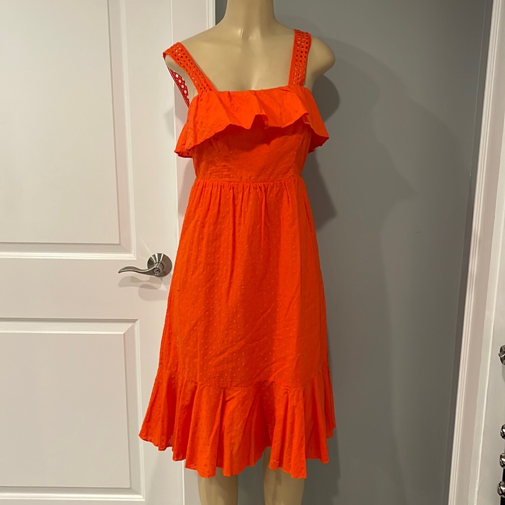 J Crew orange sun dress size 0 small
